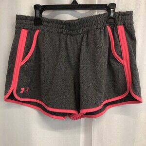 Under Armour Women's Size Medium Grey Pink Running Shorts Drawstring M